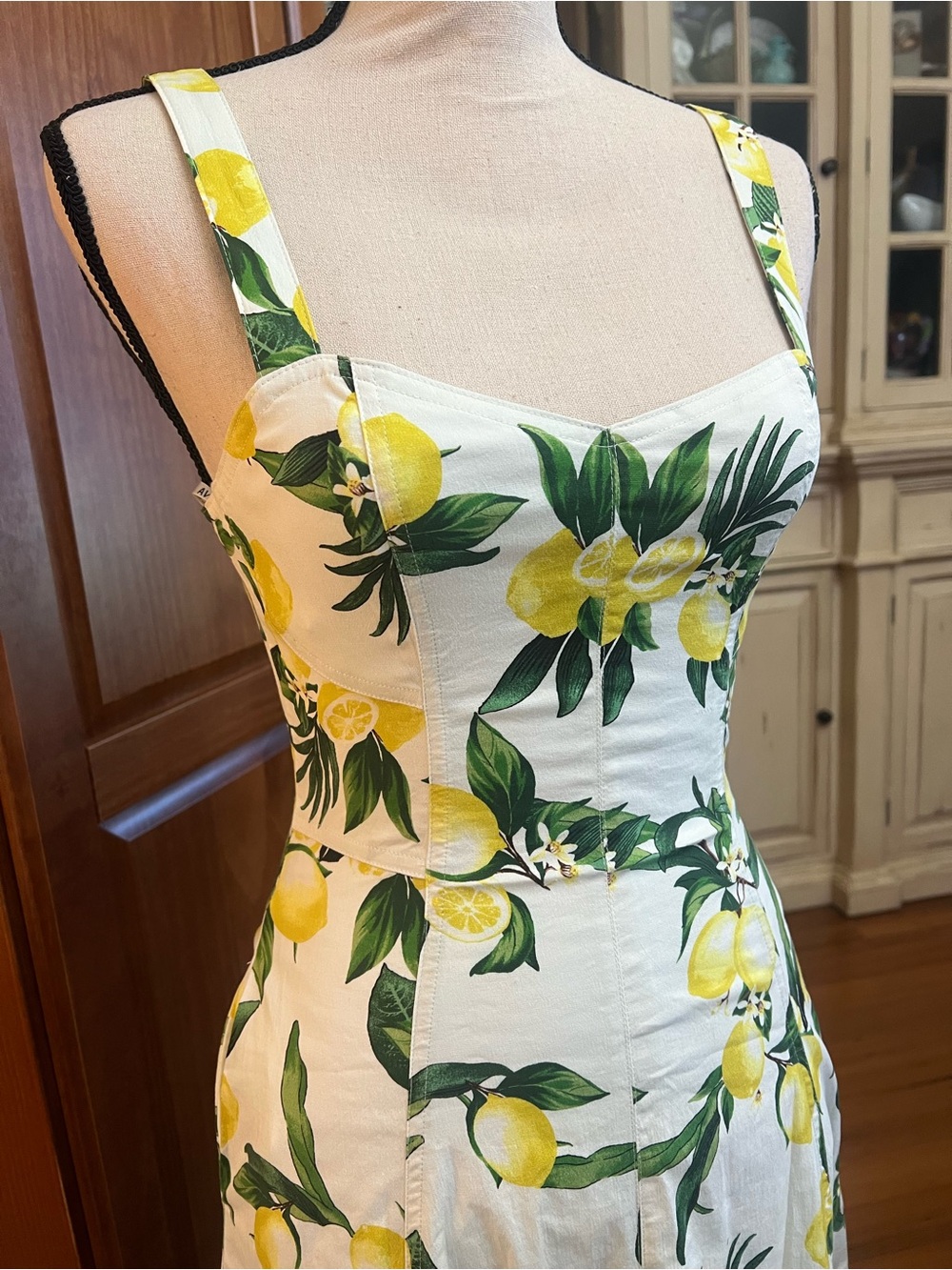 Avec Les Filles White Midi Dress with Lemon Print - Picture 3 of 8